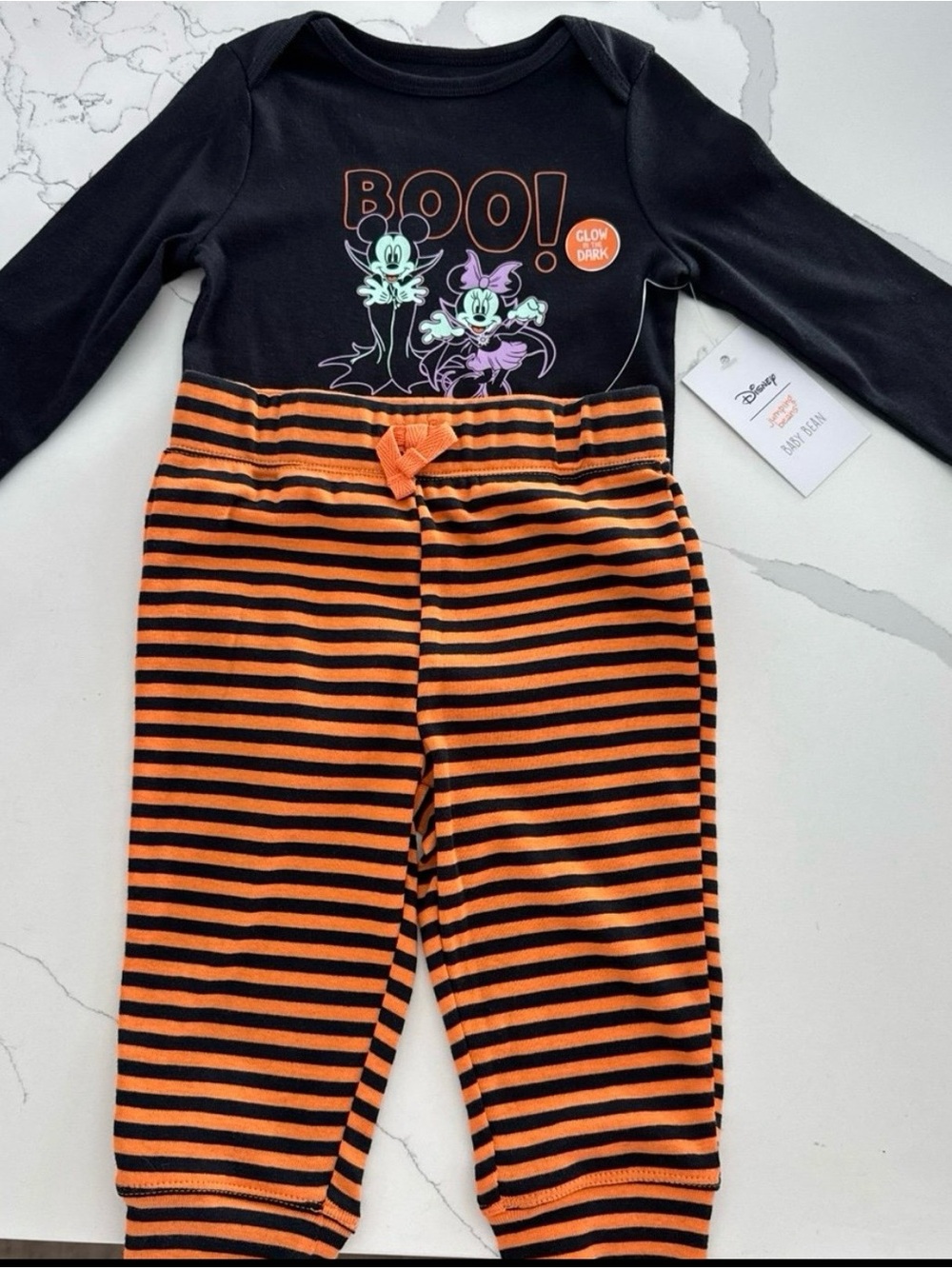 Kids striped pants and boo shirt 12M